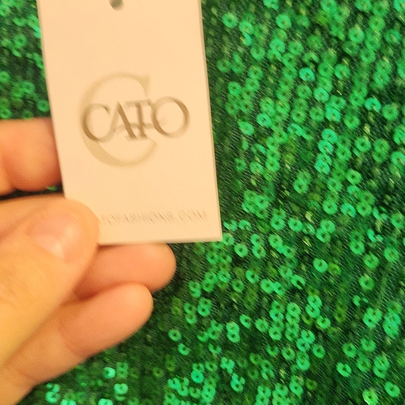 Cato Emerald Sequin Blouse - Picture 2 of 4